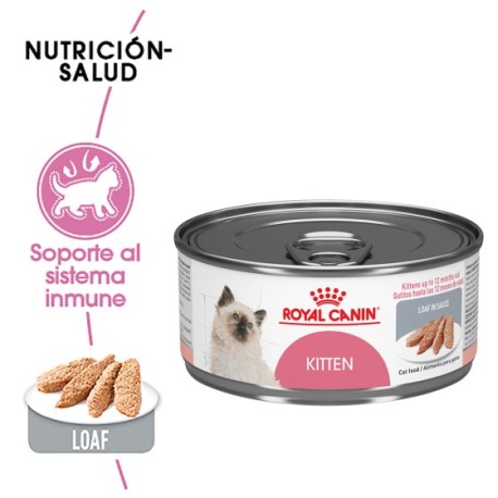 12 latas Royal Canin Alimento para Gatito Kitten sabor Pollo 145 g