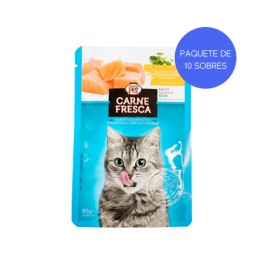 10 Pouches GrandPet Carne Fresca Gato de Salmón y Atún 85 gr