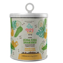 Un Dos Treats ¡Cha-Cha Shakers! Sazonador para Perros y Gatos sabor Pollo con Calabacita 95g