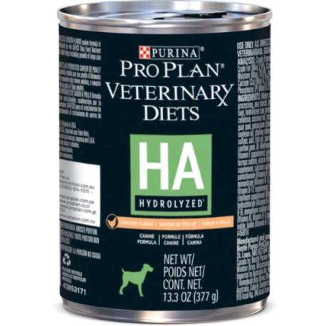 12 Latas Pro Plan Veterinary Diets HA Hydrolyzed Canino 377gr