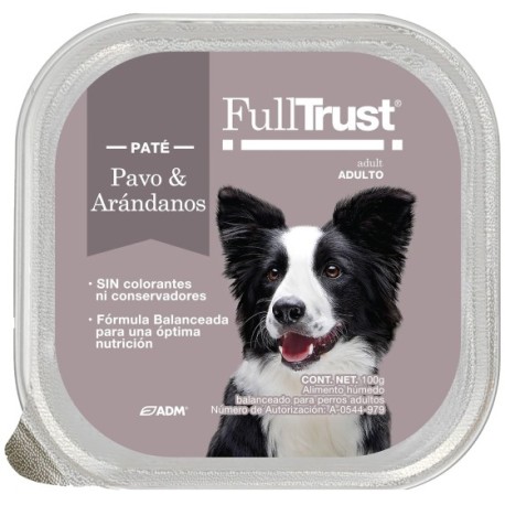 20 Pzas FullTrust Perro Alimento Húmedo Pavo y Arándanos 100 G. c/u