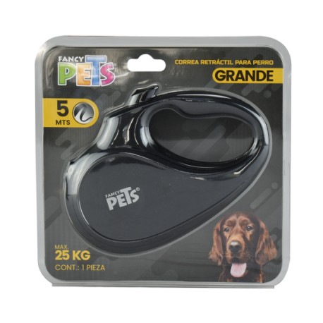 Fancy Pets Correa Retractil Grande Negra para Perro