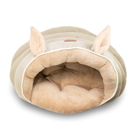 Cama Para Gato Estilo Cueva, tamaño mediano Color Arena