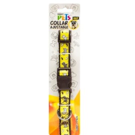 Collar Ajustable Mediano de Nylon con Liston Bordado para Perro Fancy Pets