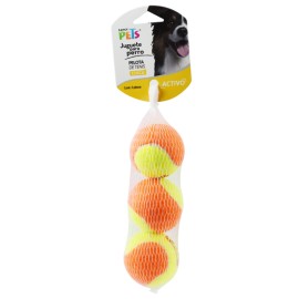 Juguete Pelota Chica de Tenis Bicolor 3 Pz., Fancy Pets